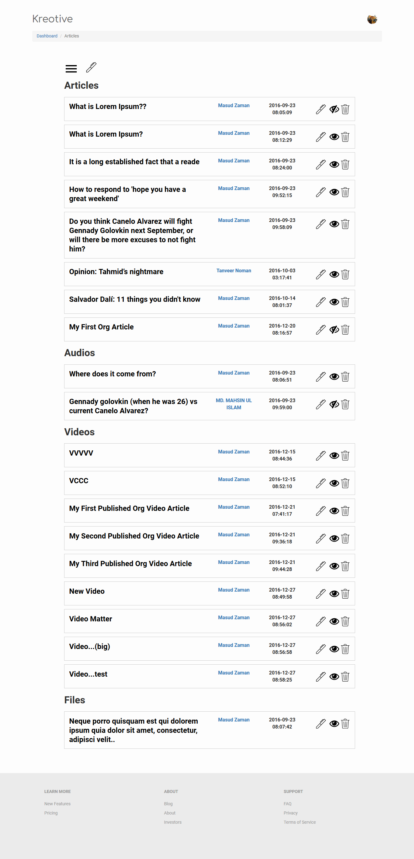 Kreotive: Group-wise micro-blogging application on Laravel framework